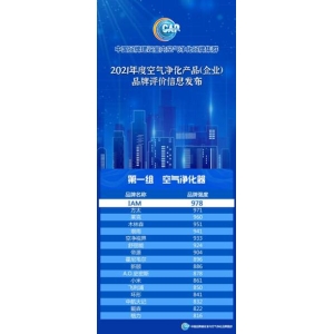 中国品牌日|IAM连续3年位列空气净化器品牌第1