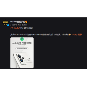 realme宣布真我GT 2 Pro首批适配安卓13预览版