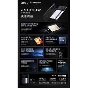 一图看懂iQOO 10：200W快充10分钟充满 3699起