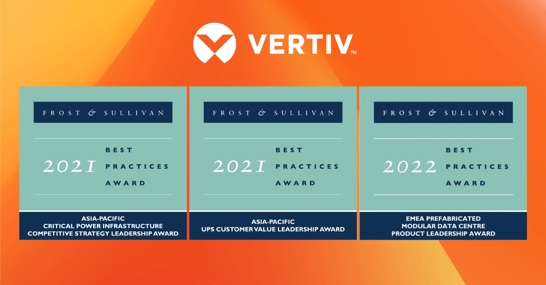 维谛Vertiv荣获三项 Frost&Sullivan 行业最佳实践领导大奖
